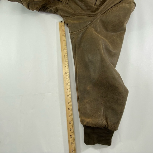 Cabelas Bomber Brown Soft Leather Jacket Men’s XL Regular Aviator Flight A 261 - Picture 12 of 16